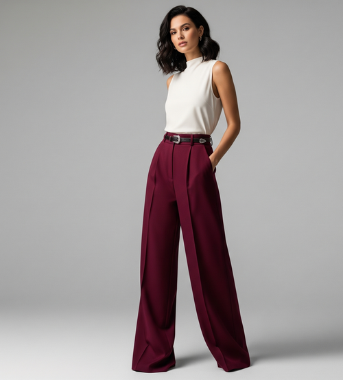 The 'Allure' Belted Wide-Leg Trousers