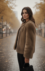 The 'Flâneuse' Cropped Faux Fur Jacket