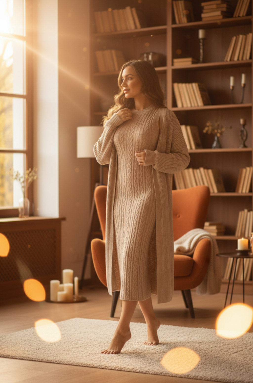 The 'Étreinte' Knit Dress & Cardigan Set