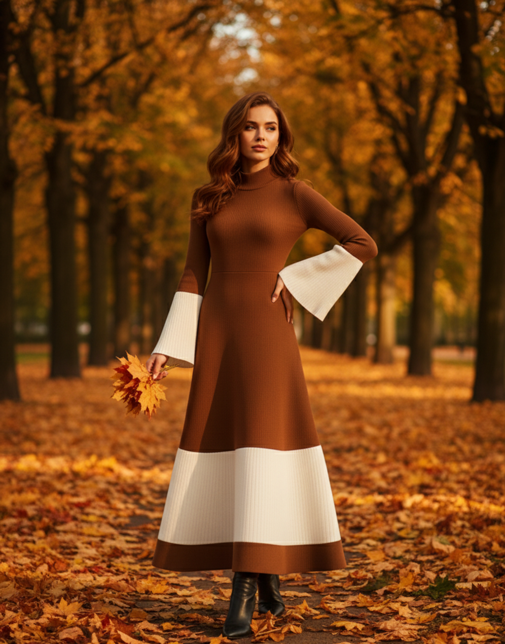 The 'Poésie' Colour Block Knit Dress