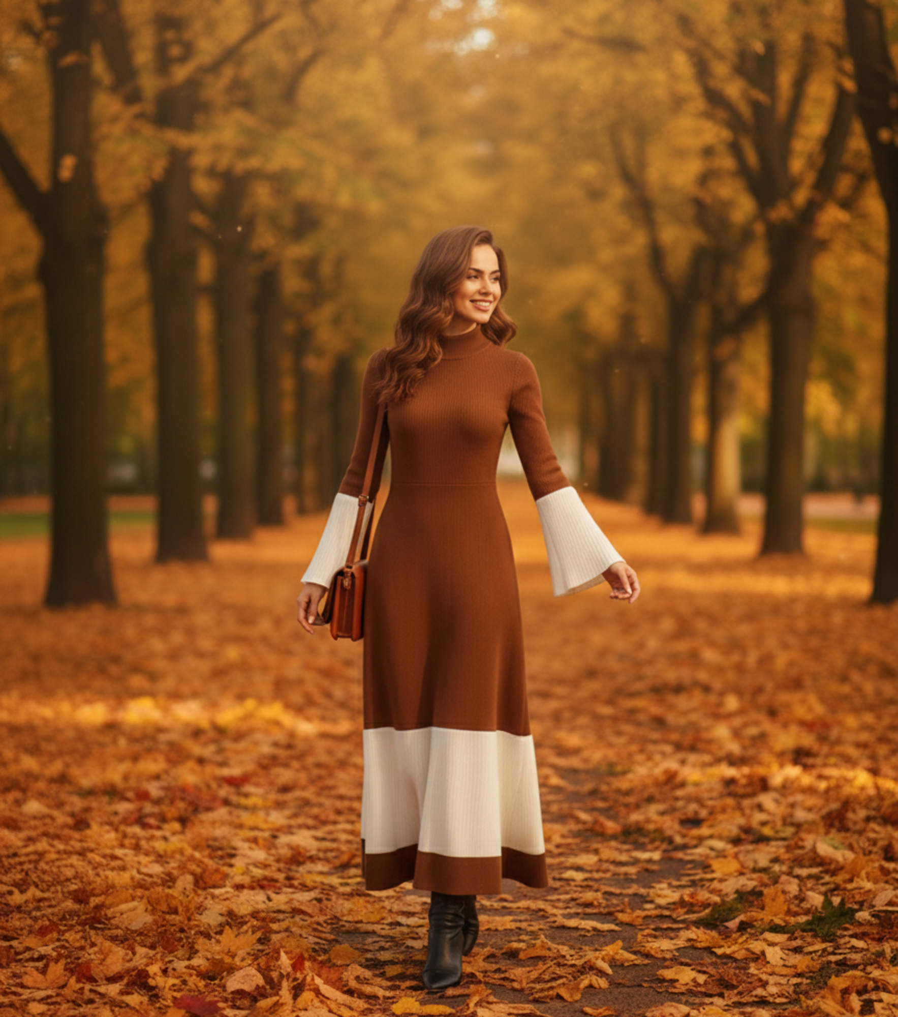 The 'Poésie' Colour Block Knit Dress