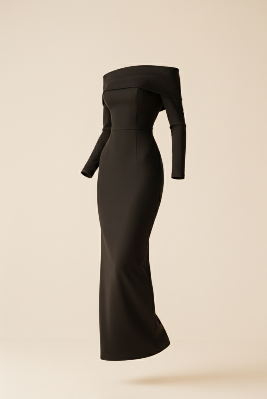 The 'Statue' Sculptural Off-Shoulder Gown