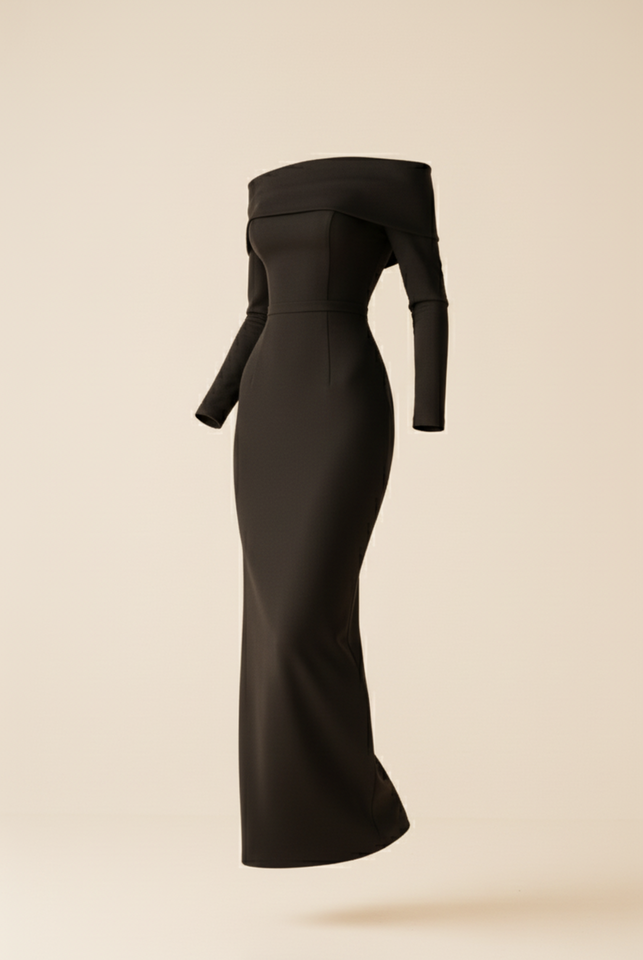 The 'Statue' Sculptural Off-Shoulder Gown