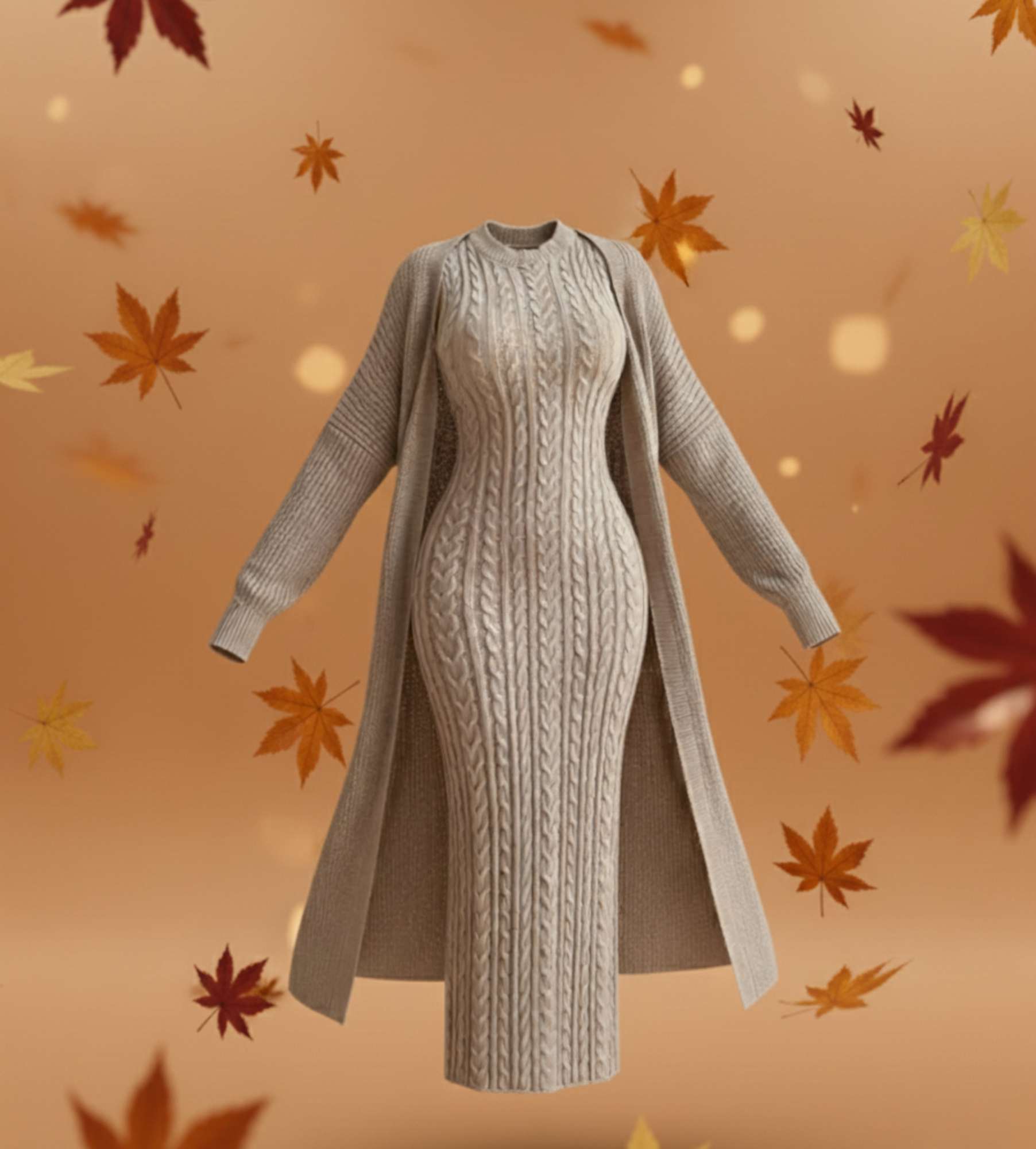 The 'Étreinte' Knit Dress & Cardigan Set