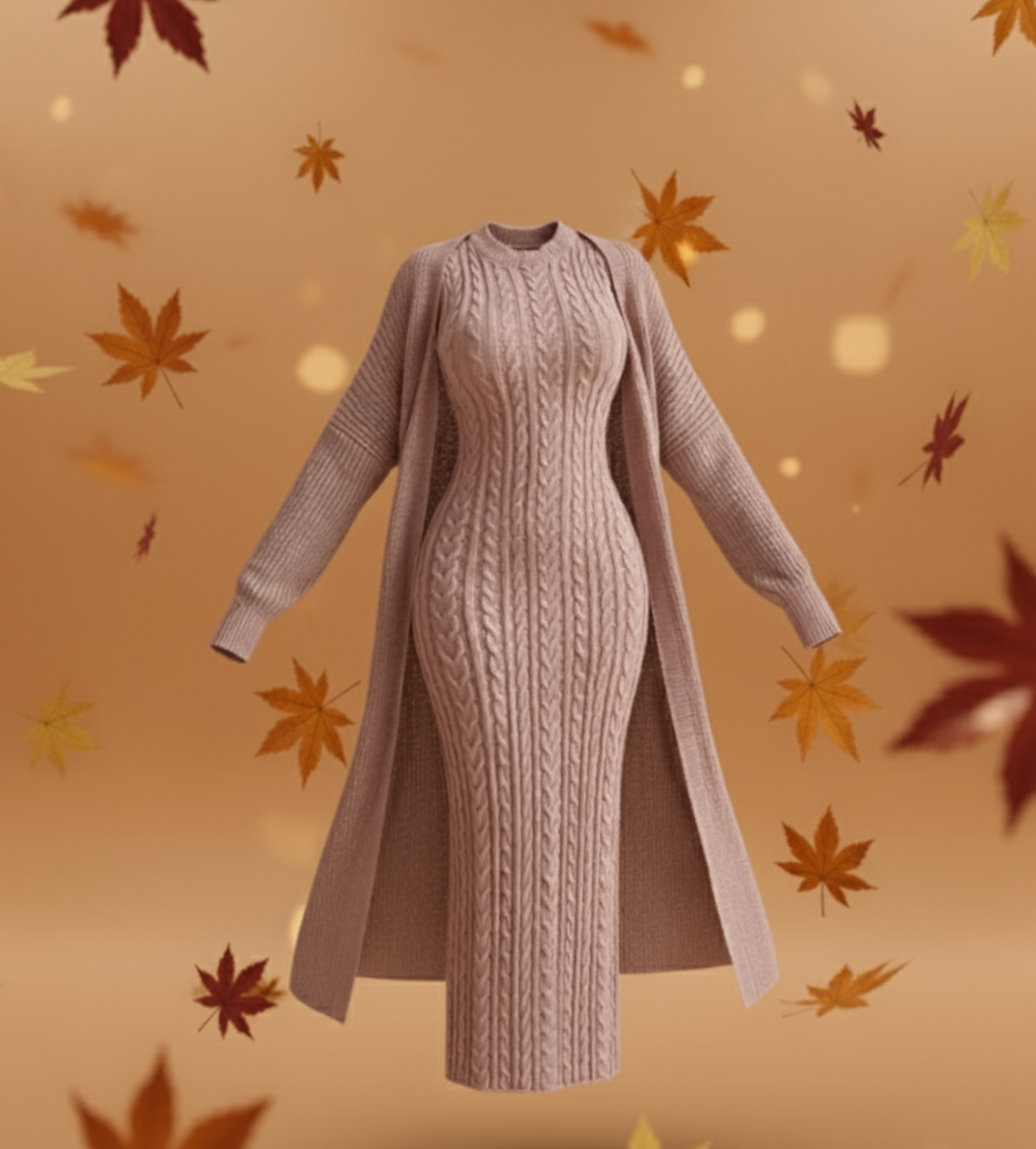 The 'Étreinte' Knit Dress & Cardigan Set