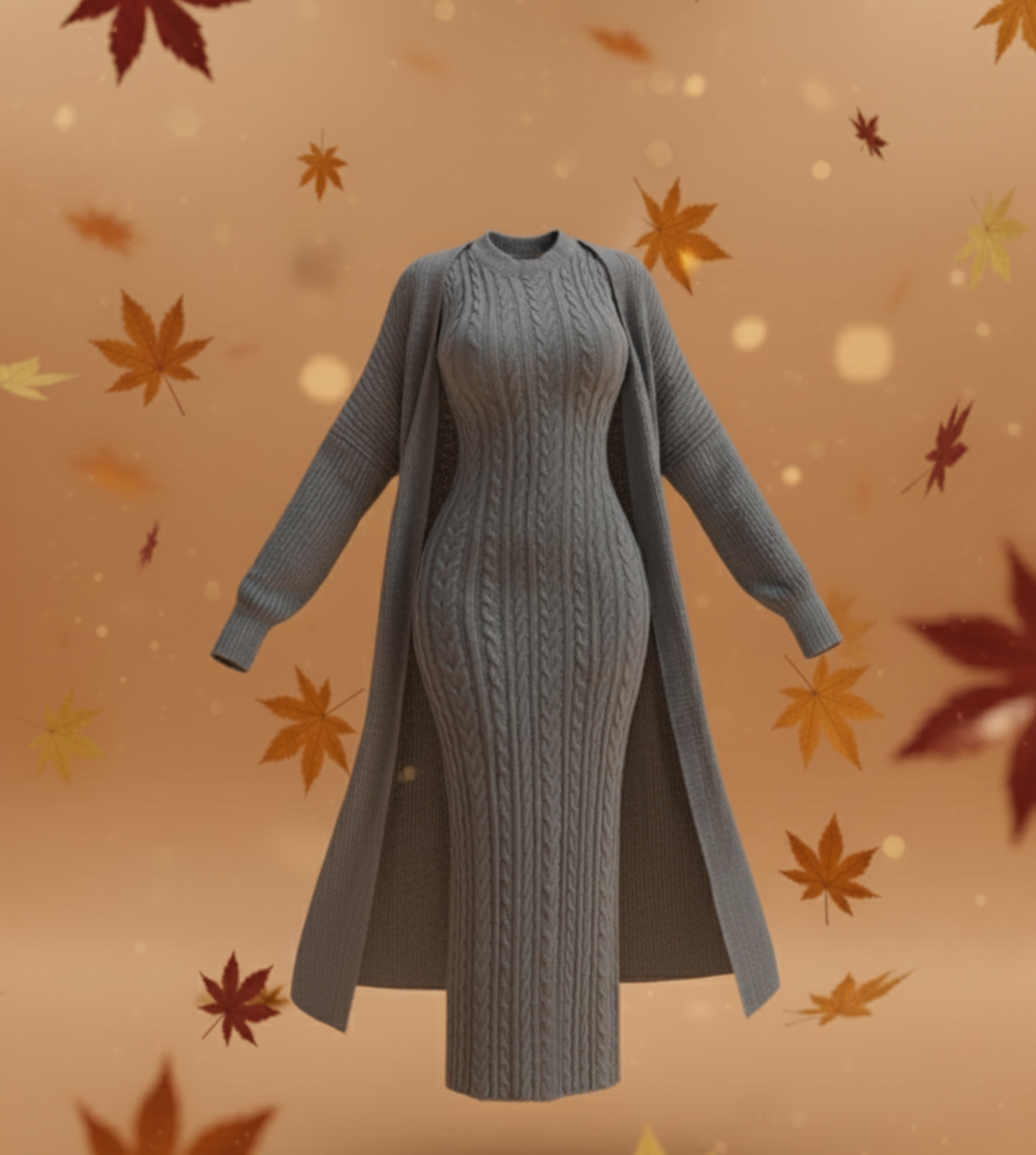The 'Étreinte' Knit Dress & Cardigan Set