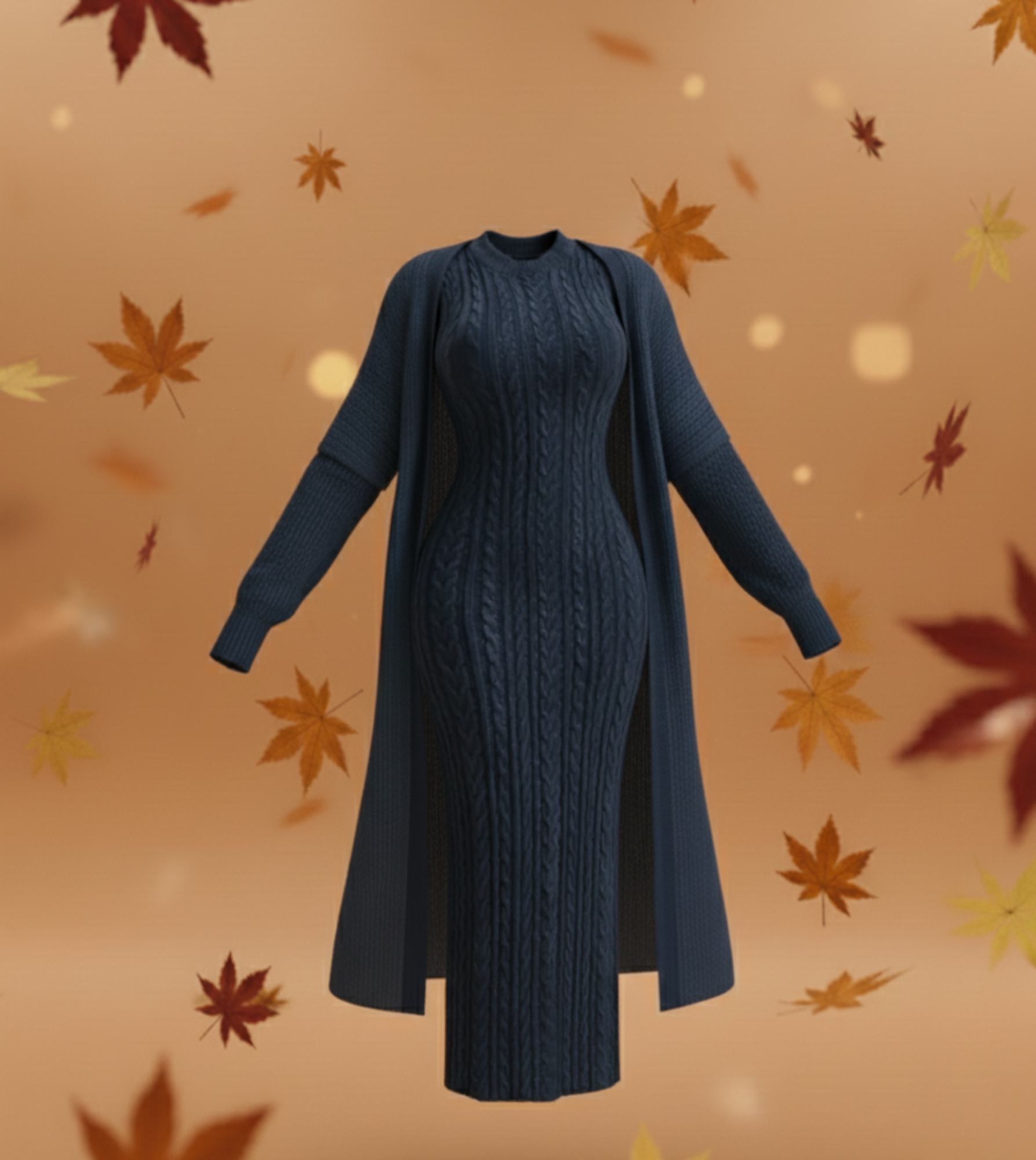 The 'Étreinte' Knit Dress & Cardigan Set